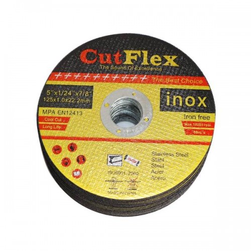 Metalo pjovimo diskas Inox 125x1,0x22,2 mm - 10200 APS/MIN -