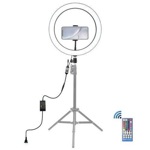 Puluz "Vlog" RGB LED lempa su išmaniojo telefono laikikliu