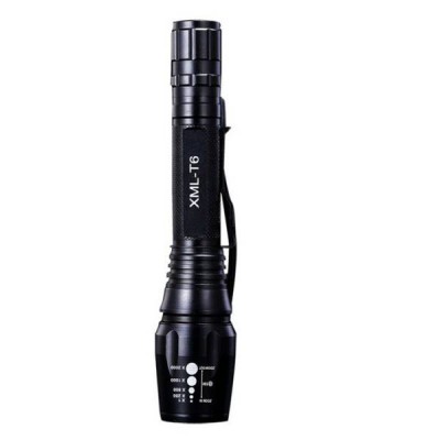 T6 LED taktinis žibintuvėlis - ZOOM SOS stroboskopas -