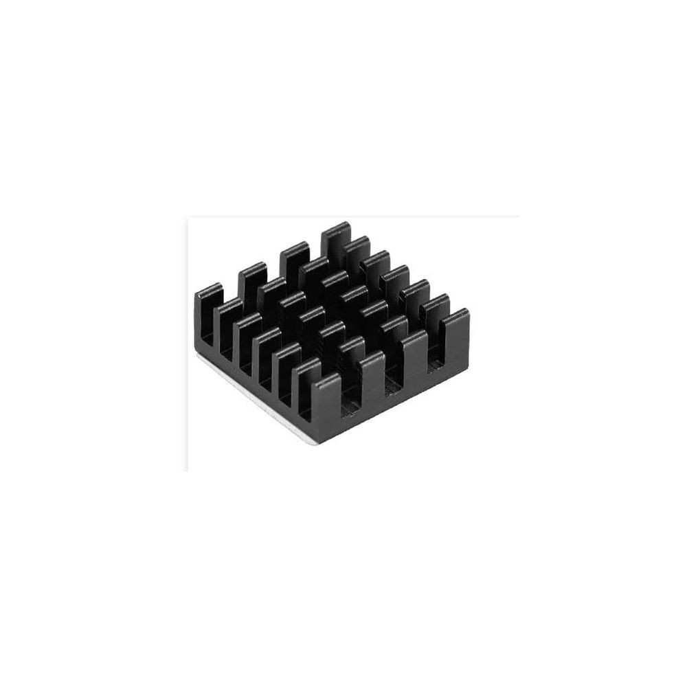 Ekstruzinis aliuminio radiatorius - 14x14x6 mm juodos spalvos -