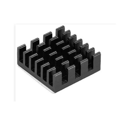 Ekstruzinis aliuminio radiatorius - 14x14x6 mm juodos spalvos -