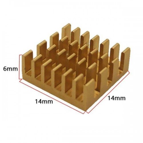 Ekstruzinis aliuminio radiatorius - 14x14x6 mm juodos spalvos -