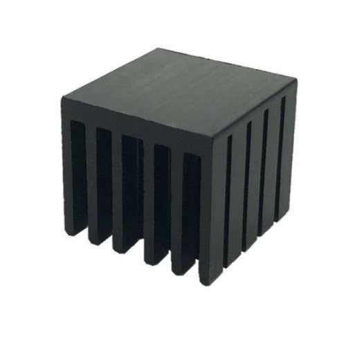 Ekstruzinis aliuminio radiatorius - 22x22x20 mm, juodas -