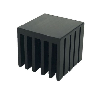 Ekstruzinis aliuminio radiatorius - 22x22x20 mm, juodas -