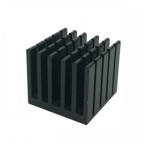 Ekstruzinis aliuminio radiatorius - 22x22x20 mm, juodas -