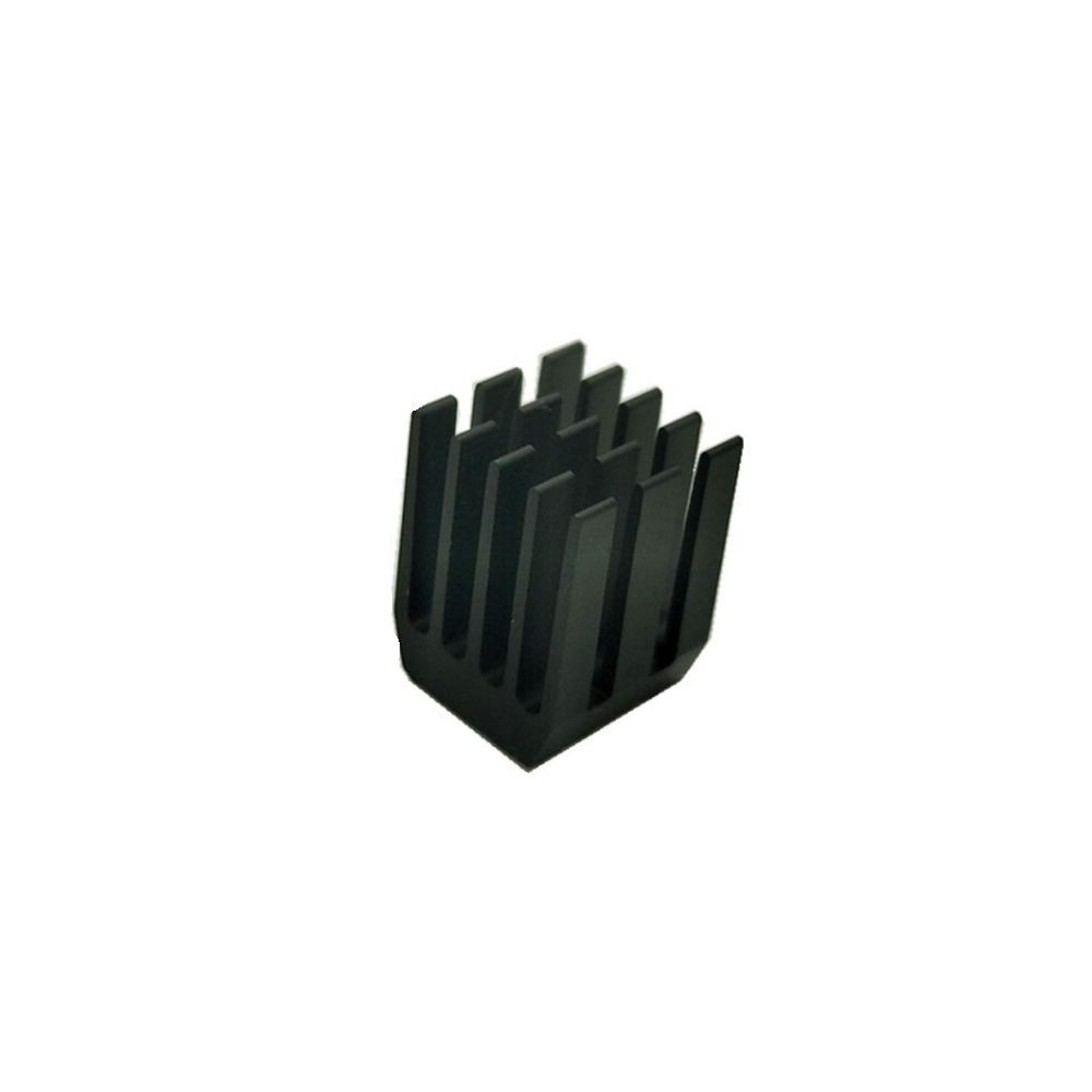 Ekstruzinis aliuminio radiatorius - 9x9x12 mm juodos spalvos -