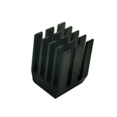 Ekstruzinis aliuminio radiatorius - 9x9x12 mm juodos spalvos -