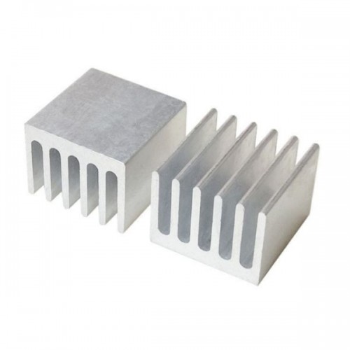 Ekstruzinis aliuminio radiatorius - 13x13x10 mm sidabro spalvos