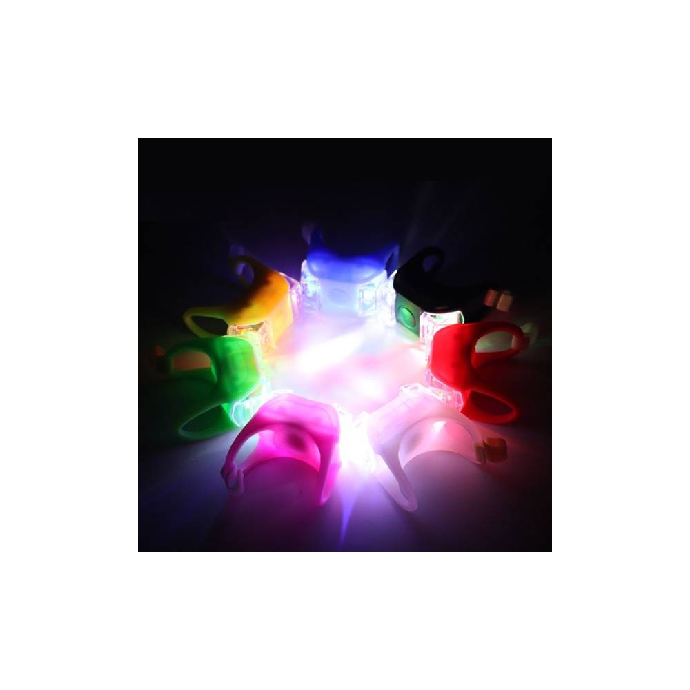 Silikoninė dviračio šviesa - 2xLED mėlyna - Dviračio šviesa - 2