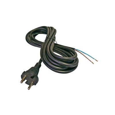 Maitinimo laidas guminis 2x1,0mm2 3m juodas GETI-Kištukai su