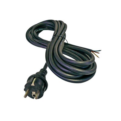 Maitinimo laidas guminis 3x1,5mm2 3m juodas GETI-Kištukai su