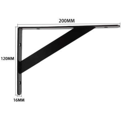Lentynos atrama 200x120 mm - juoda - metalinė atrama -