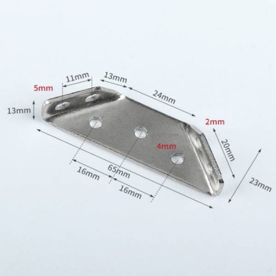 Lentynos kampinis laikiklis - 65 mm - nerūdijančio metalo