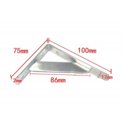 Nerūdijančio plieno laikiklis lentynai 100x75 mm - 2 vnt -