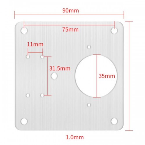 Vyrių remonto plokštė - 90x90 mm lakštinis metalas 1 mm - baldų