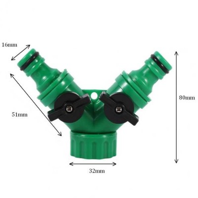 T-taškas su vožtuvais - sodo žarnos jungtis - augalų laistymo
