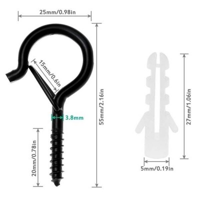Įsukamas kablys su spaustuku - Lubų pakaba - Užsegimas su