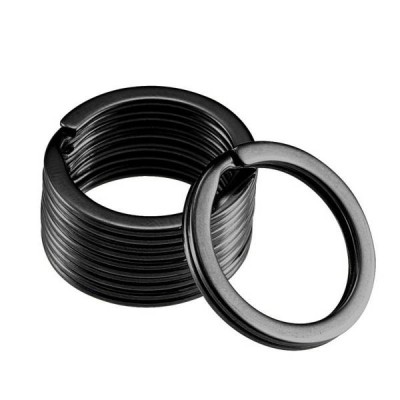 Spyruoklinis ratukas raktų žiedui - 30 mm - juoda - butas -