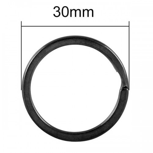 Spyruoklinis ratukas raktų žiedui - 30 mm - juoda - butas - Spyruoklinis ratukas raktų žiedui - 30 mm - juoda - butas -