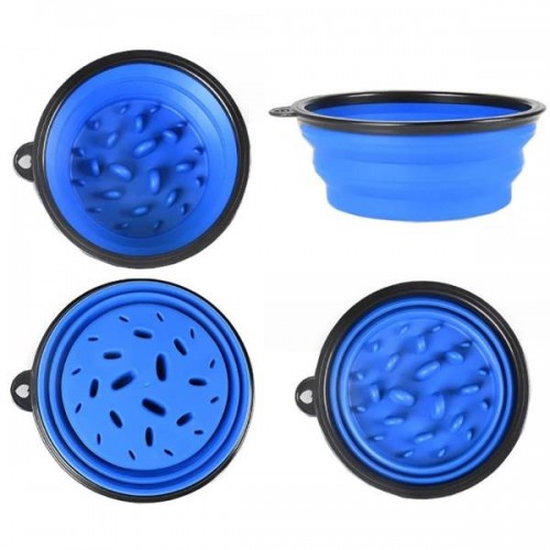 Sulankstomas 350 ml dubenėlis šunims ir katėms - juodos spalvos Sulankstomas 350 ml dubenėlis šunims ir katėms - juodos spalvos