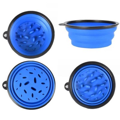 Sulankstomas 350 ml dubenėlis šunims ir katėms - juodos spalvos