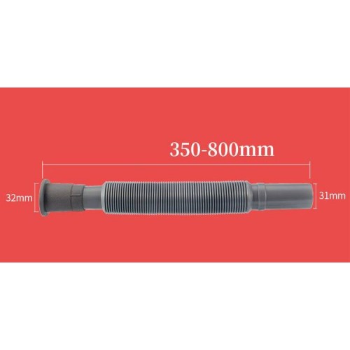Praustuvo vamzdis - 80 cm - lanksti kriauklės sifono išleidimo