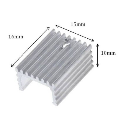 Aliuminio radiatorius TO220 - 10 vnt - 15x10x16 mm-