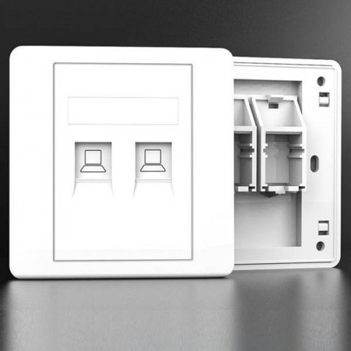 Interneto lizdo skydelis 2 x LAN RJ45 CAT5E - "Keystone" tinklo
