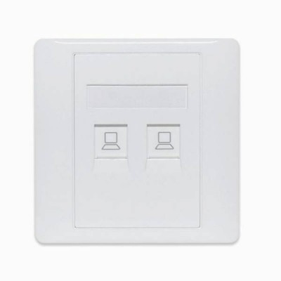 Interneto lizdo skydelis 2 x LAN RJ45 CAT5E - "Keystone" tinklo