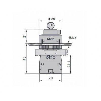 Sukamasis jungiklis su klavišu XB2-BG21 22 mm - 3A - 230V -