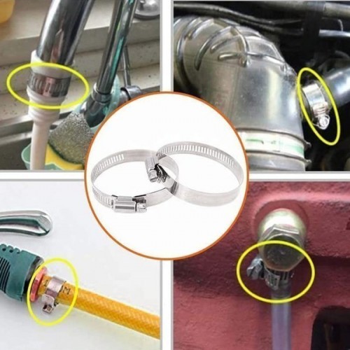 6 vienetų spaustukų rinkinys - metalinis sliekinis vamzdžių ir