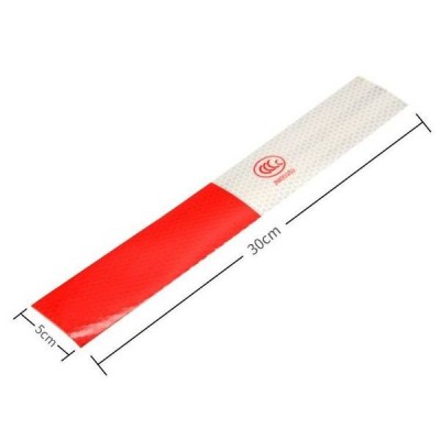 Atspindintis lipdukas baltos ir-raudona 30cm 1 vnt - Lipnūs