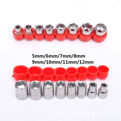 8 šešiakampių 1/4" šešiakampių lizdų rinkinys, skirtas