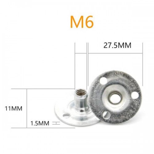Užveržiamoji veržlė M6 6x27,5x1,5 su flanšu - 3-skylė varžtams