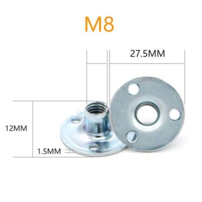 Užveržiamoji veržlė M8 8x27,5x1,5 su kakliuku - 3-gręžiniai