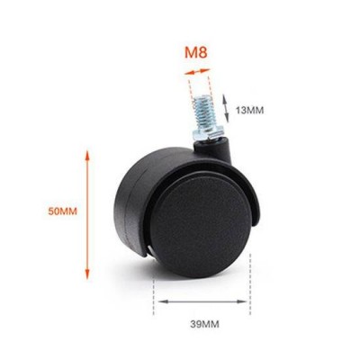 Baldų ratukai, skirti spintelės kėdei 39 mm - sukamieji ratukai