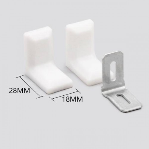 Kampinė jungtis baldams 28x18 mm - balta - Baldų laikiklis -