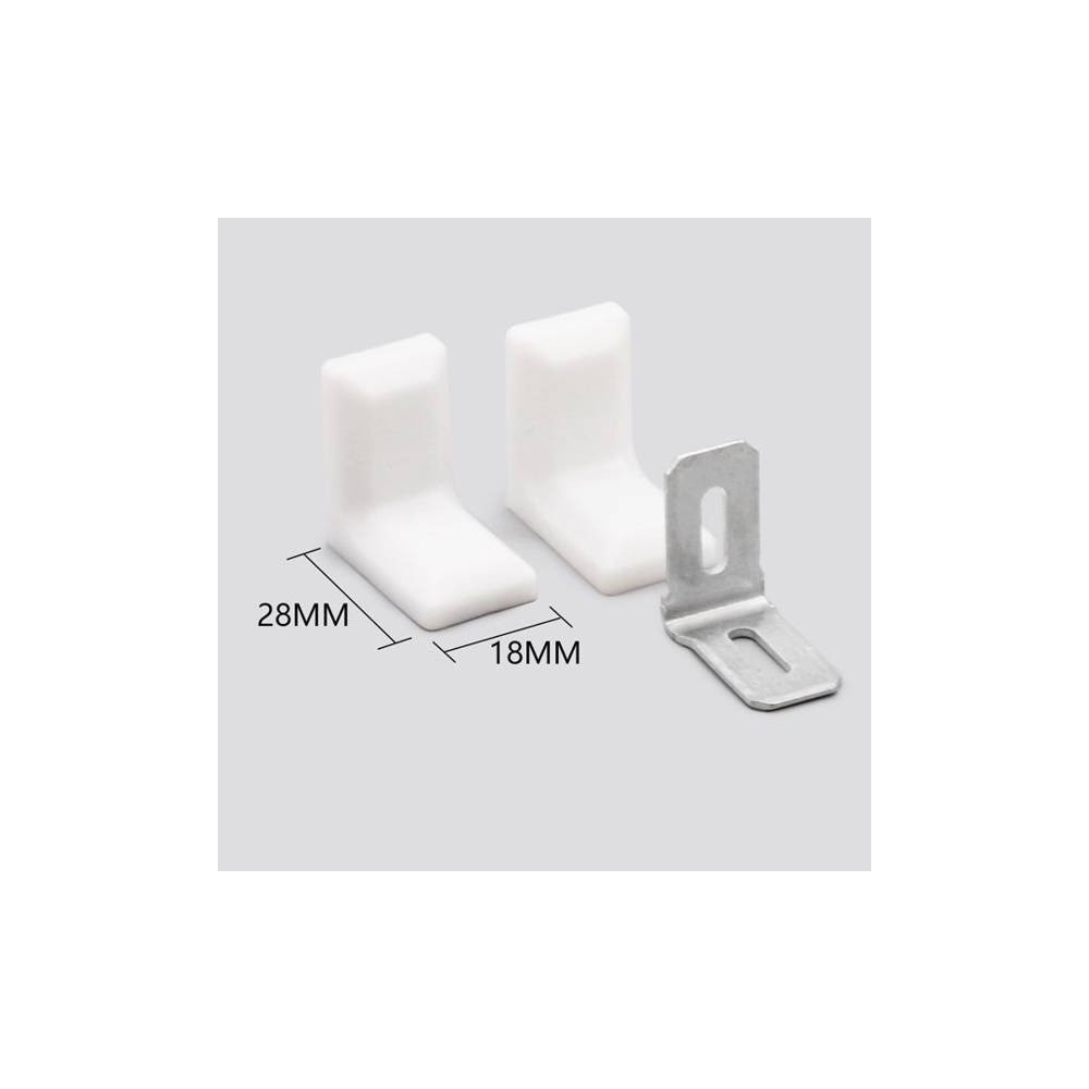 Kampinė jungtis baldams 28x18 mm - balta - Baldų laikiklis -