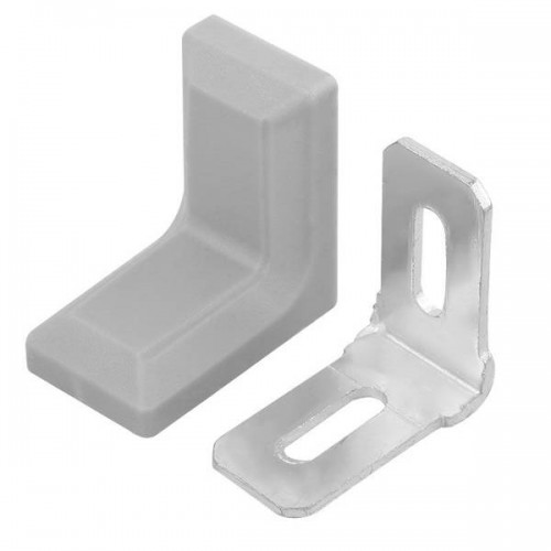 Kampinė jungtis baldams 28x18 mm - balta - Baldų laikiklis -
