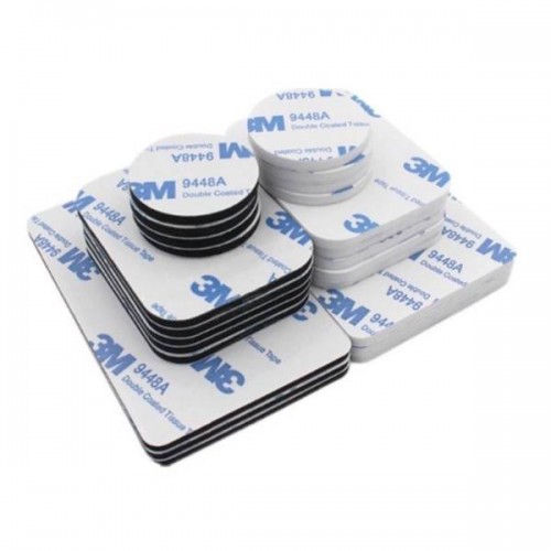 Dvipusė mikroguma su klijais 2 mm fi-25 mm juodos spalvos - 3M