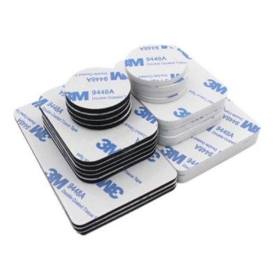Dvipusė mikroguma su klijais 2 mm fi-25 mm juodos spalvos - 3M