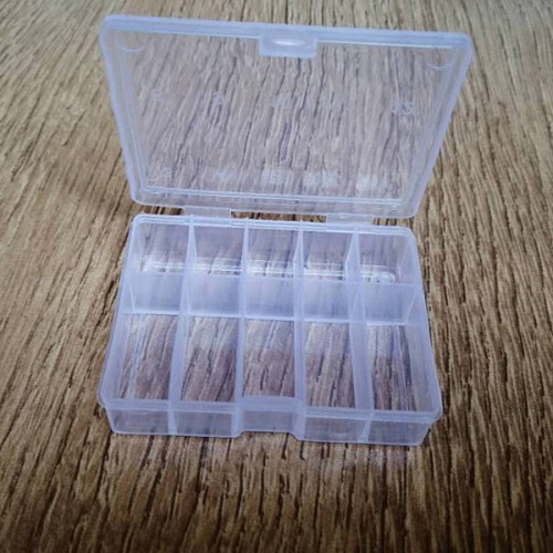 10 skyrių organizatorius - Plastikinė dėžutė 59x47x15mm -