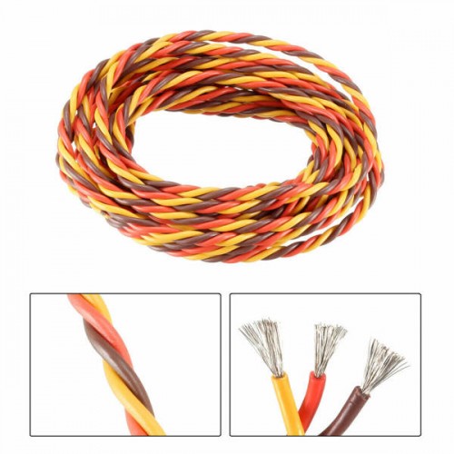 Trijų gyslų 0,30 mm servo kabelis - susuktas -