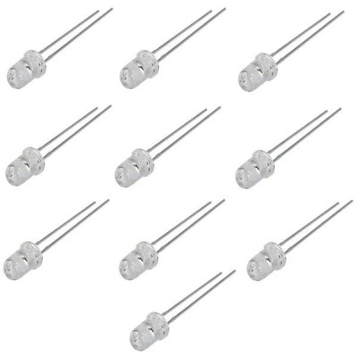 LED 3 mm geltonos spalvos - ryškus - aiškus 20 mA - 588-590 nm