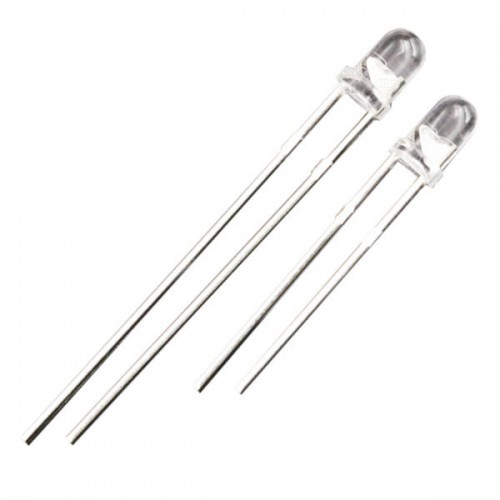 LED 3 mm geltonos spalvos - ryškus - aiškus 20 mA - 588-590 nm