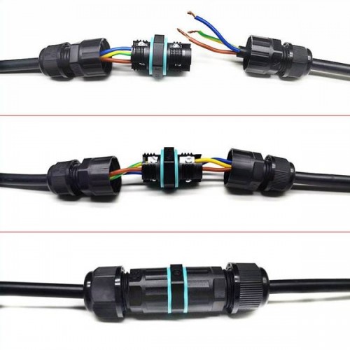 Kabelio jungtis M16 3PIN - hermetiška jungtis IP68 -