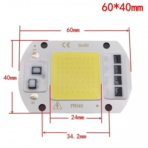 LED COB 50W - 230V - balta šviesa - halogeniniams ir