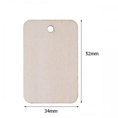 Klijuotos faneros etiketė 52x34mm 25vnt - Drožybos ir tapybos