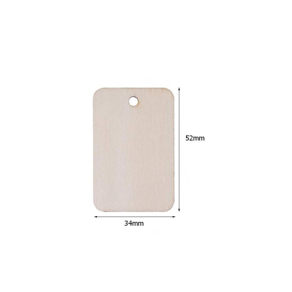 Klijuotos faneros etiketė 52x34mm 25vnt - Drožybos ir tapybos