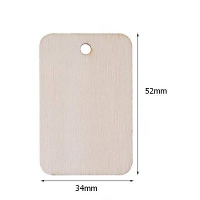 Klijuotos faneros etiketė 52x34mm 25vnt - Drožybos ir tapybos